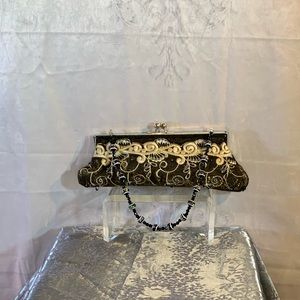 Beaded Black Clutch